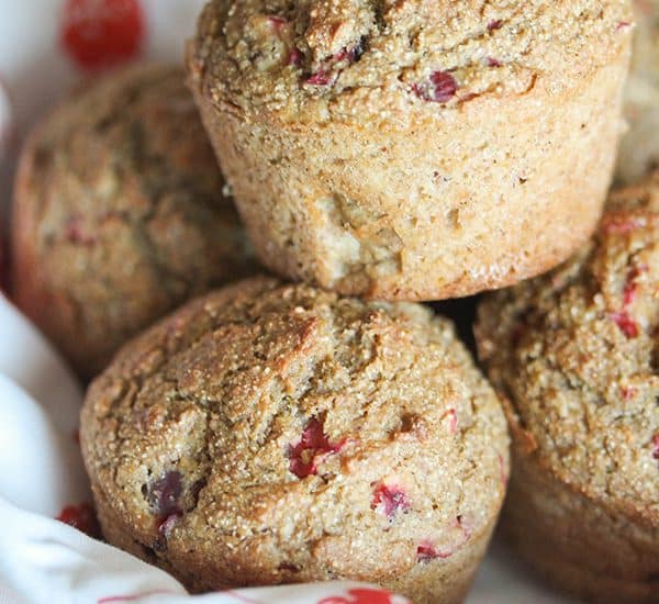These Cranberry Pumpkin Muffins are a great make ahead breakfast idea for fall!
