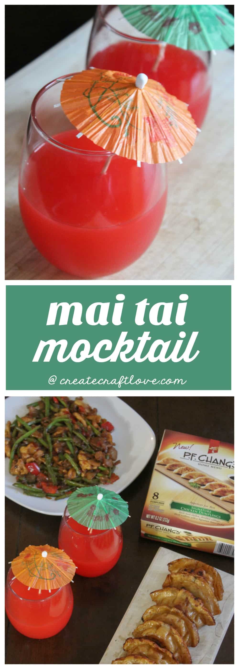 Pair this delicious Mai Tai Mocktail with dumplings and stir fry for an easy weeknight dinner! #sponsored #wokwednesday