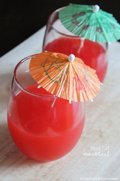 Pair this delicious Mai Tai Mocktail with dumplings and stir fry for an easy weeknight dinner!