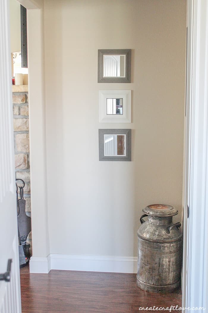 Turn a blank wall into a masterpiece and create this faux pallet wall!