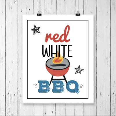 Red, White and BBQ Printable
