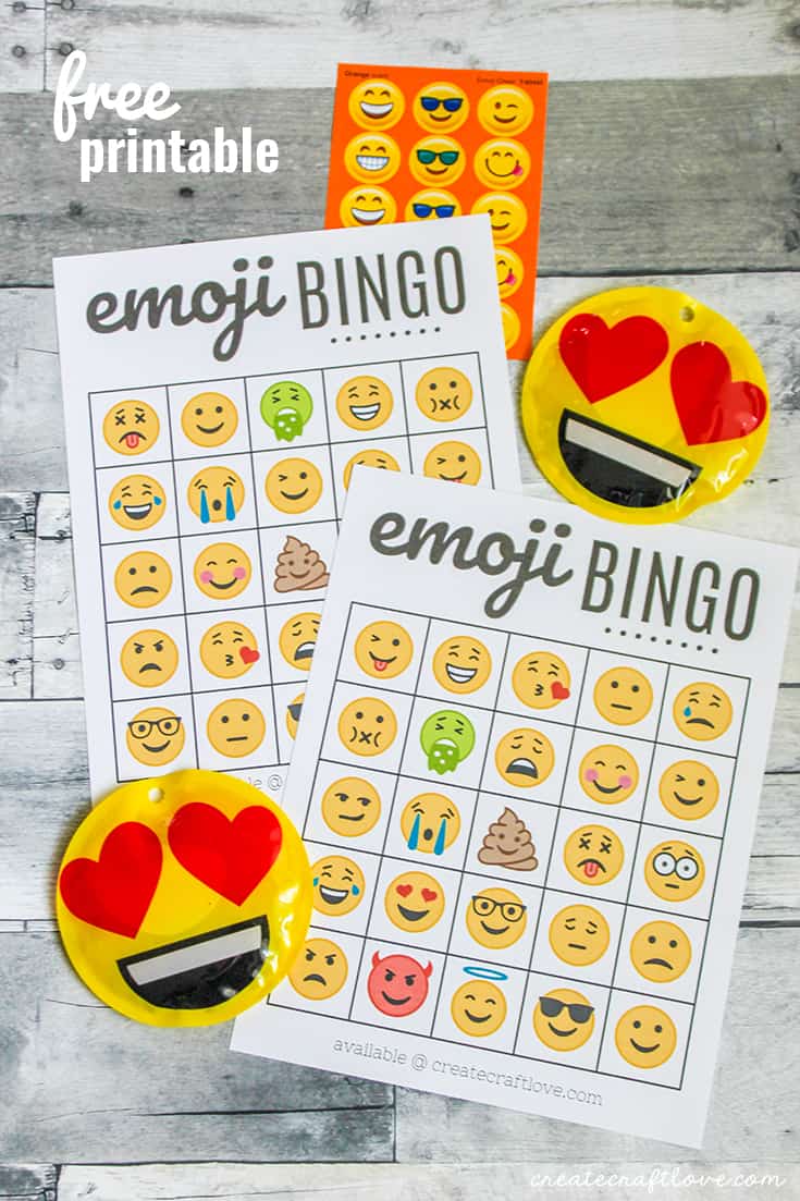 Free Emoji Bingo Printable Create Craft Love