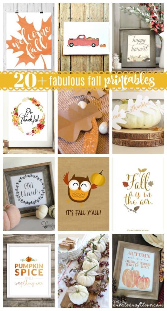 20+ Fabulous Fall Printables - Create Craft Love