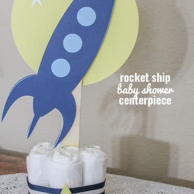 This Baby Shower Centerpiece is perfect for a space or rocket themed nursery!