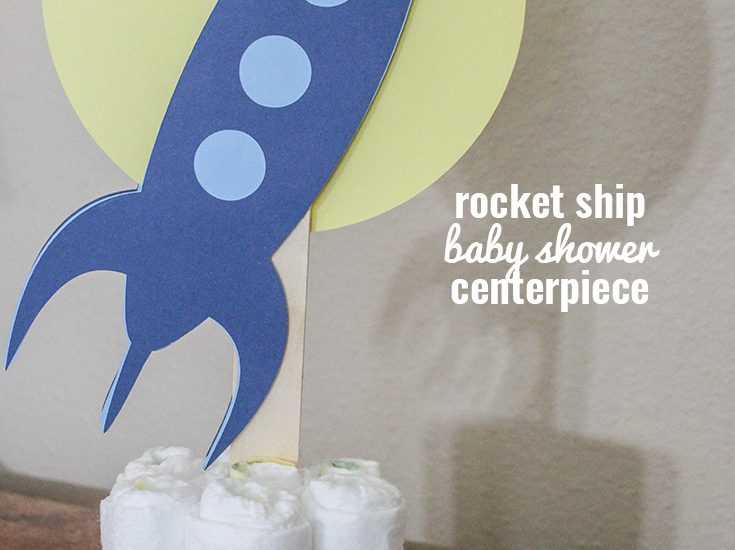This Baby Shower Centerpiece is perfect for a space or rocket themed nursery!