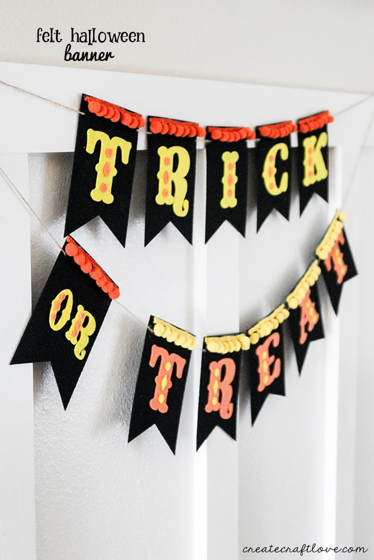 Create your own vintage holiday look with this Felt Halloween Banner!