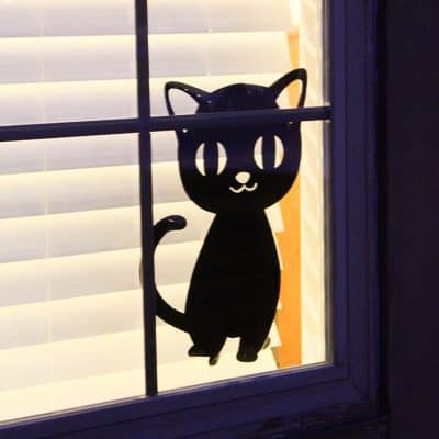 Window silhouette at night