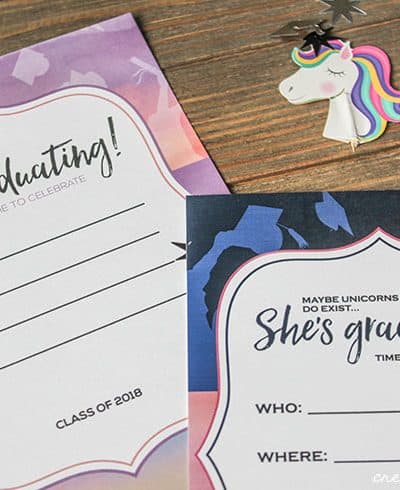 We created these unicorn inspired Customizable Graduation Invitations for your graduation party!