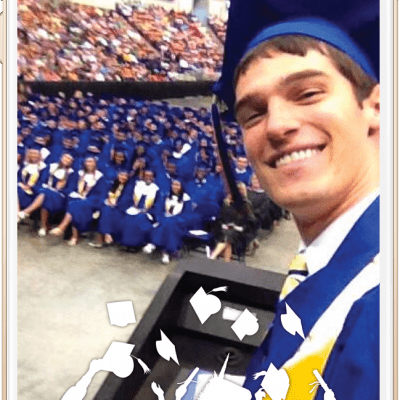 Share your favorite graduation pictures with all of your friends with this free Graduation Geofilter!