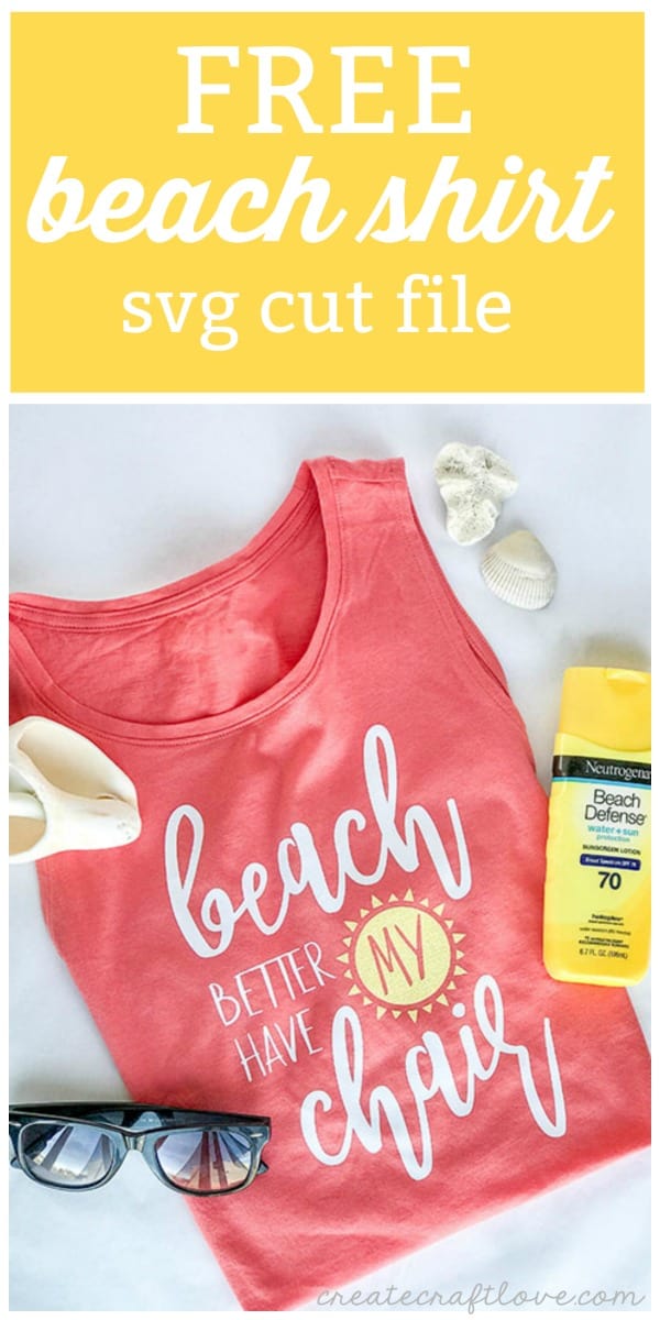 Create this cute, trendy summer tank top with our FREE Beach Shirt SVG Cut File!