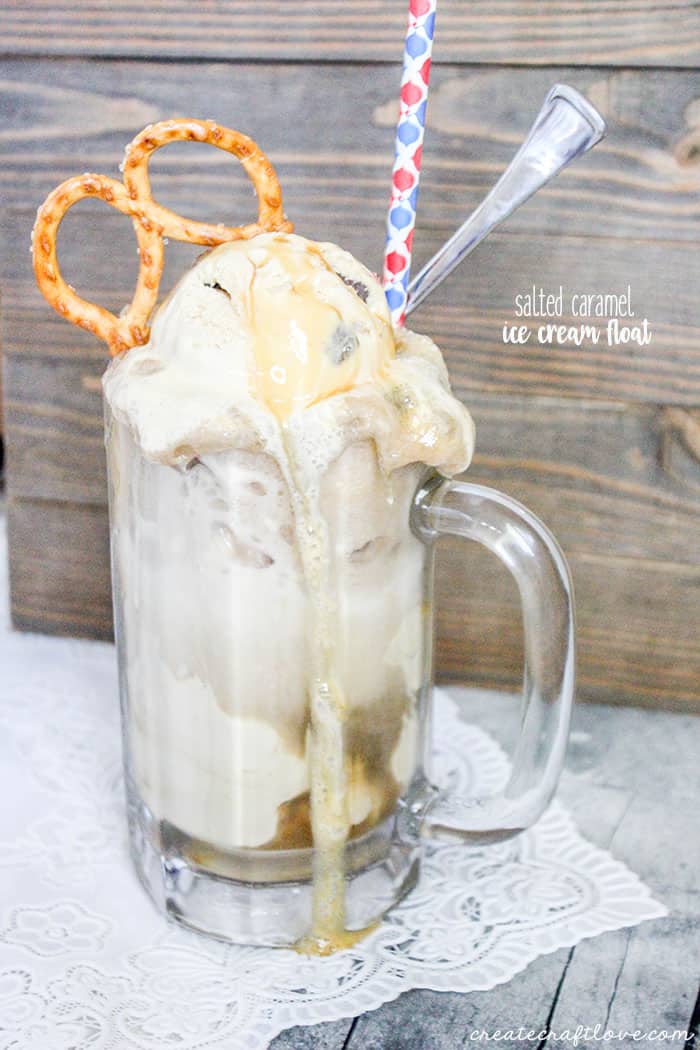 Cool off this summer with a Salted Caramel Ice Cream Float!