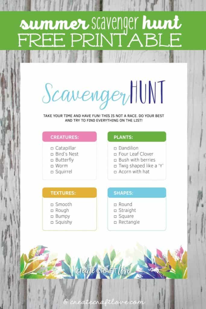 Fight summer boredom with our Summer Scavenger Hunt Printable!