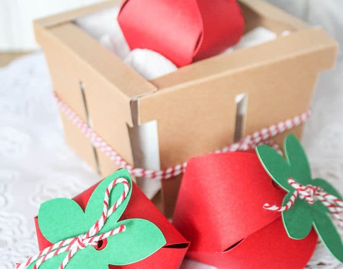 Using the single and double Cricut Scoring Wheels to create strawberries in a basket!