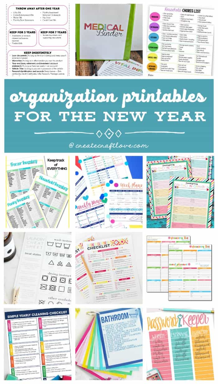 Begin the year on the right foot with these Organization Printables for the New Year!
