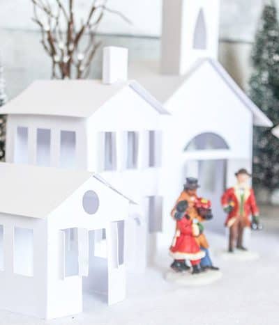 Vintage feel to this Paper Christmas Village!