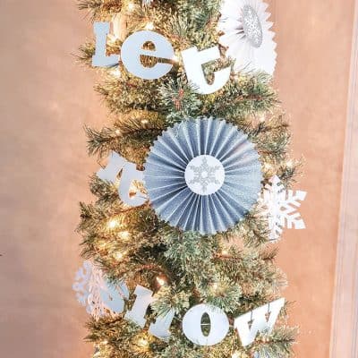 let it snow christmas tree with cricut upclose