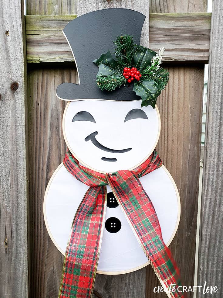 Hoop Snowman Wreath for Christmas