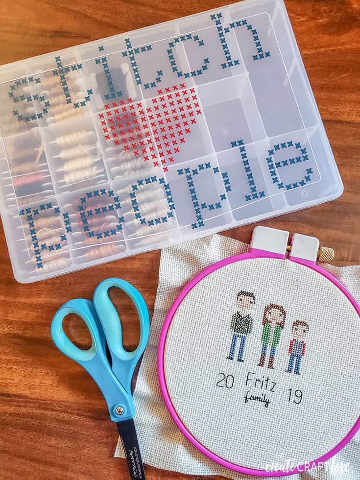 floss storage for cross stitching with stitch people