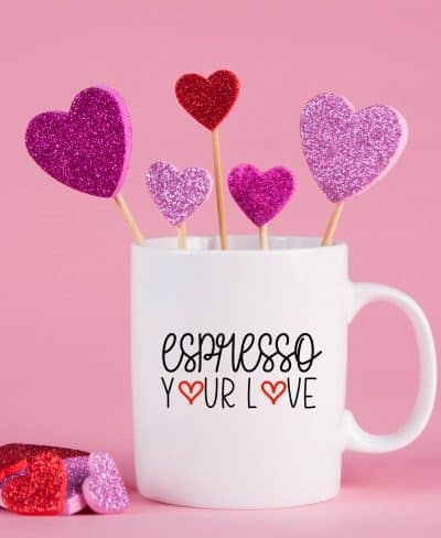 Create this cute Valentine Coffee Mug