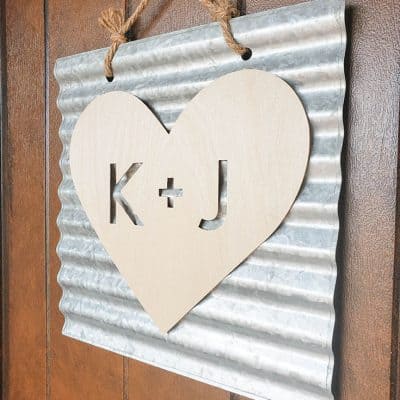 Wooden Heart Initials using Cricut Knife Blade