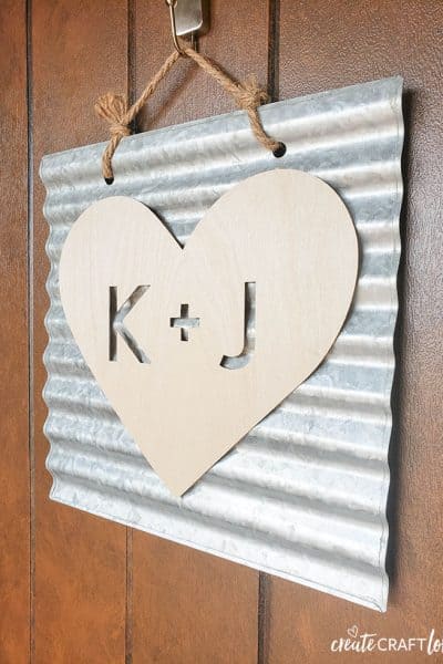Wooden Heart Initials using Cricut Knife Blade