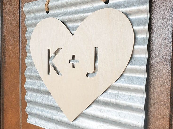 Wooden Heart Initials using Cricut Knife Blade