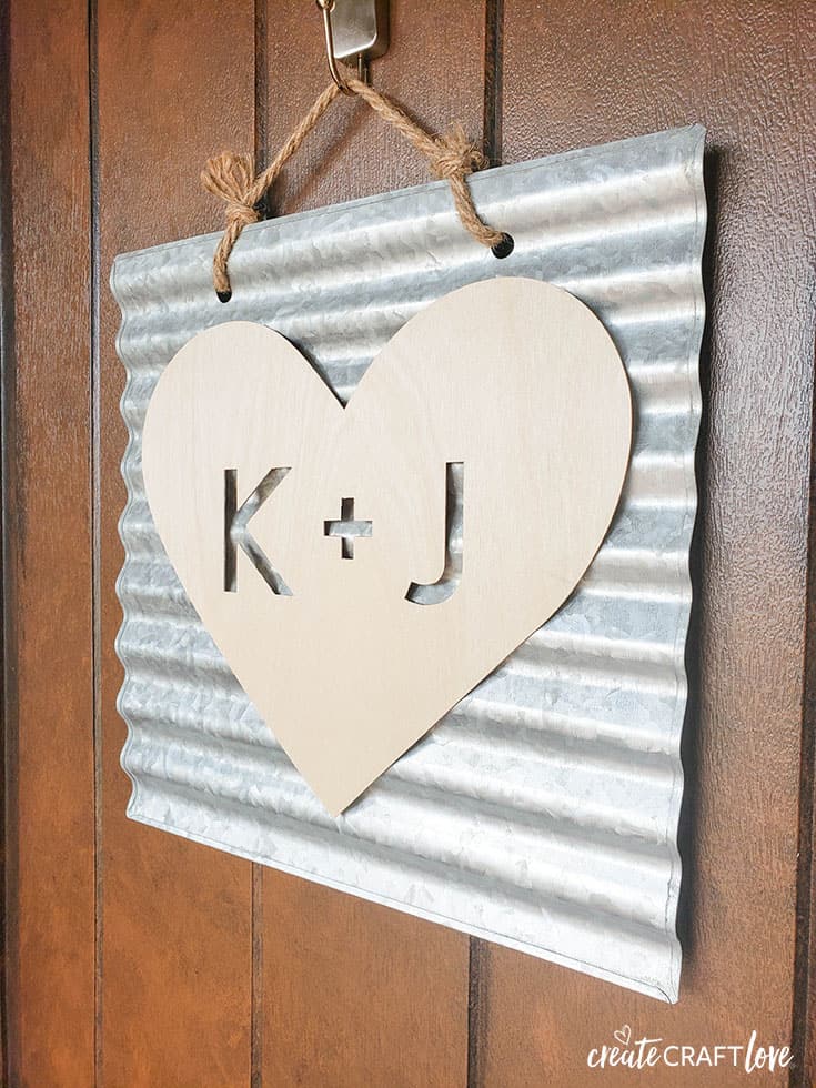 Wooden Heart Initials using Cricut Knife Blade