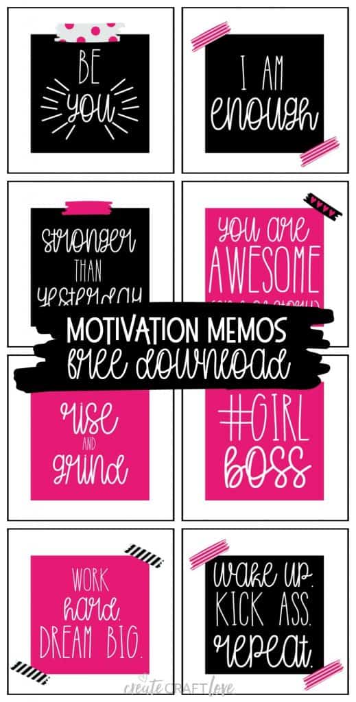 Motivation Memos | Free Printable Download - Create Craft Love