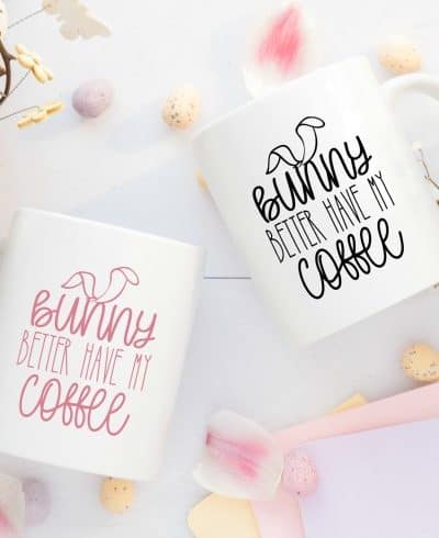 Easter Bunny Coffee Mug FREE SVG Cut File #createcraftlove #easter #freesvgfile #cricut #cricutmade #easterbunny #coffee