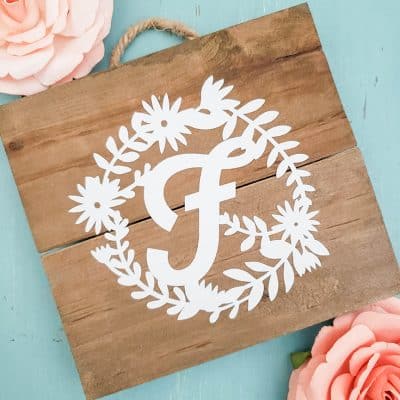 Floral Monogram Mini Sign