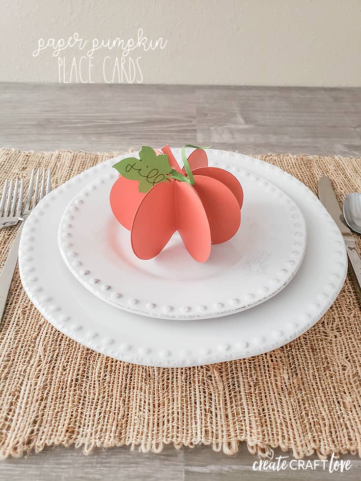These Paper Pumpkin Placecards are perfect for Thanksgiving or any other fall social gathering you are hosting!