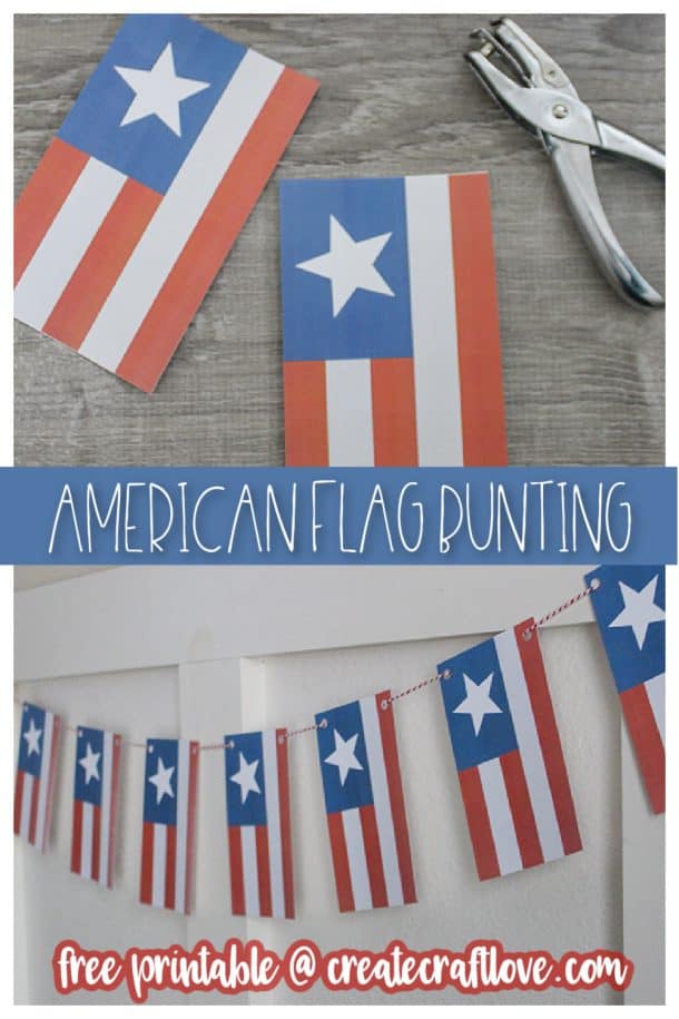 American Flag Bunting Printable - Create Craft Love