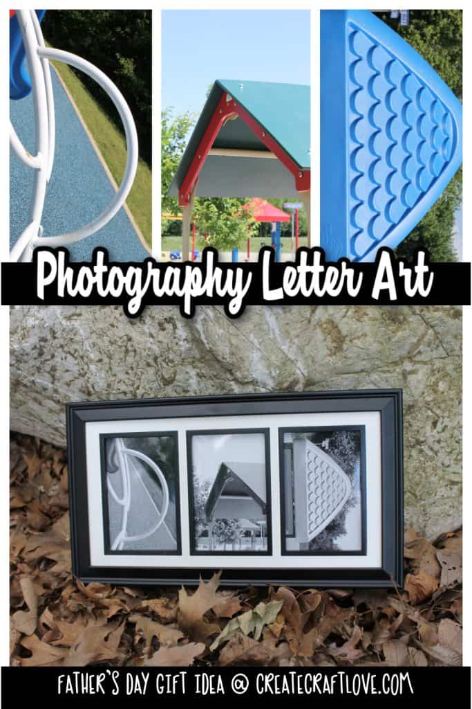 photography letter art pin