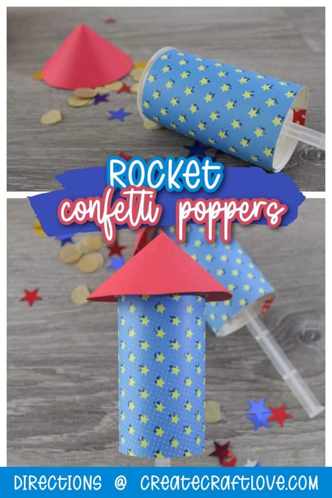 rocket confetti poppers pin