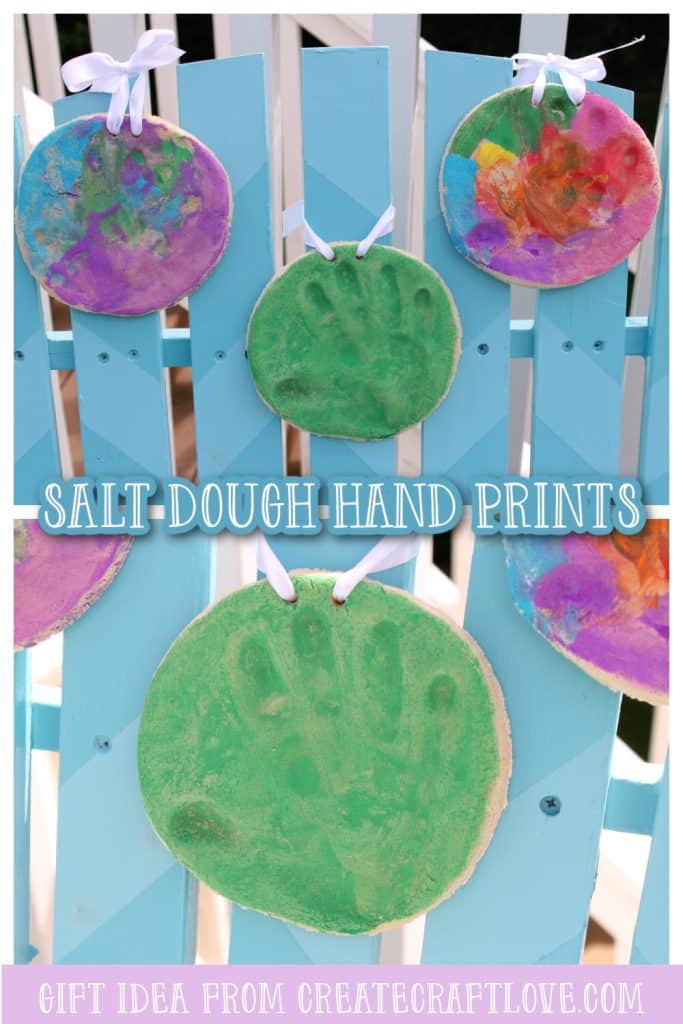 salt dough hand prints pin