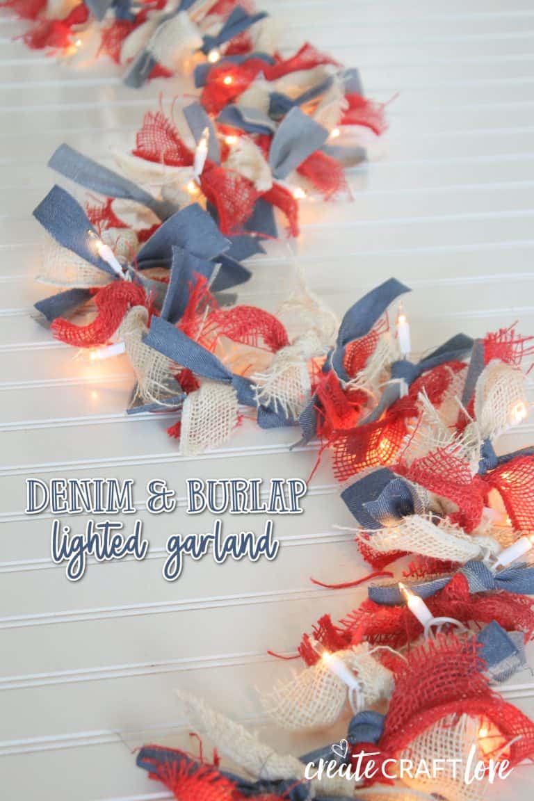 Denim Lighted Garland | Easy Summer Craft Project