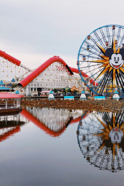 Disneyland Ferris Wheel and roller coaster in California Adventure