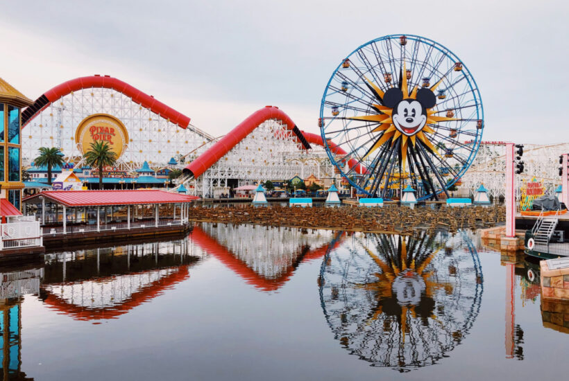 Disneyland Ferris Wheel and roller coaster in California Adventure